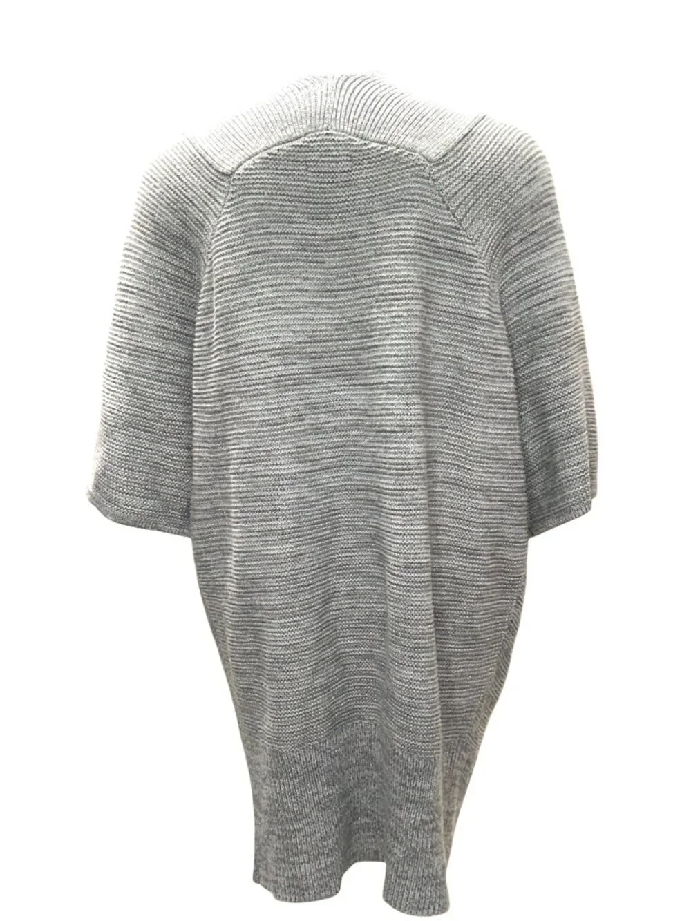 Apt 9 Med Open Gray Marled Rib Knit Hook Front Longline Cardigan Layering Luxe - Picture 4 of 9